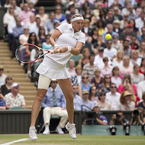 Petra Kvitova (CZE) at  Ladies' Singles final, 2014 Wimbledon. Credit: AELTC/Florian Eisele.