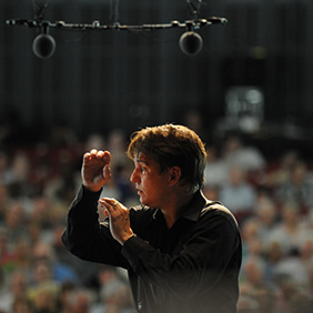 Keith Lockhart, artistic director at Brevard Music Center, conducts during the Brevard Music Festival. Photo: VisitNC.com 
