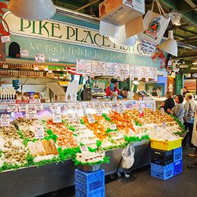 Pike Place Market Seattle. Farmers Markets. Healthy Aging.net