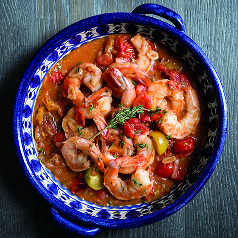 Garlicky Shrimp.Photography by Signe Birck