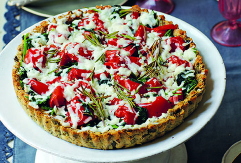 Roasted Tomato and Spinach Tart